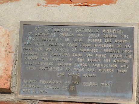 [Picture of St. Catherine's Catholic Church plaque]